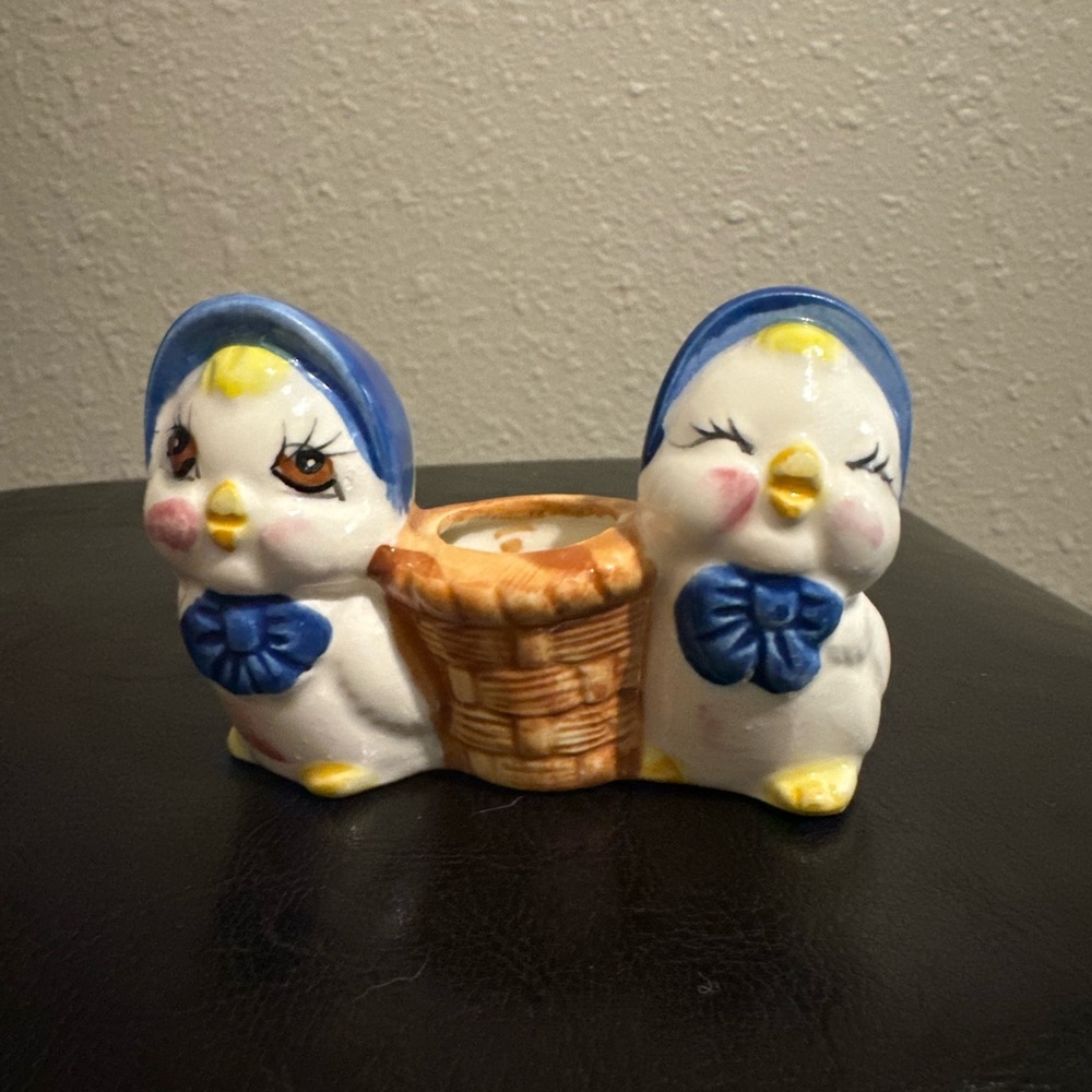 Charming Ceramic Chick Toothpick Holder